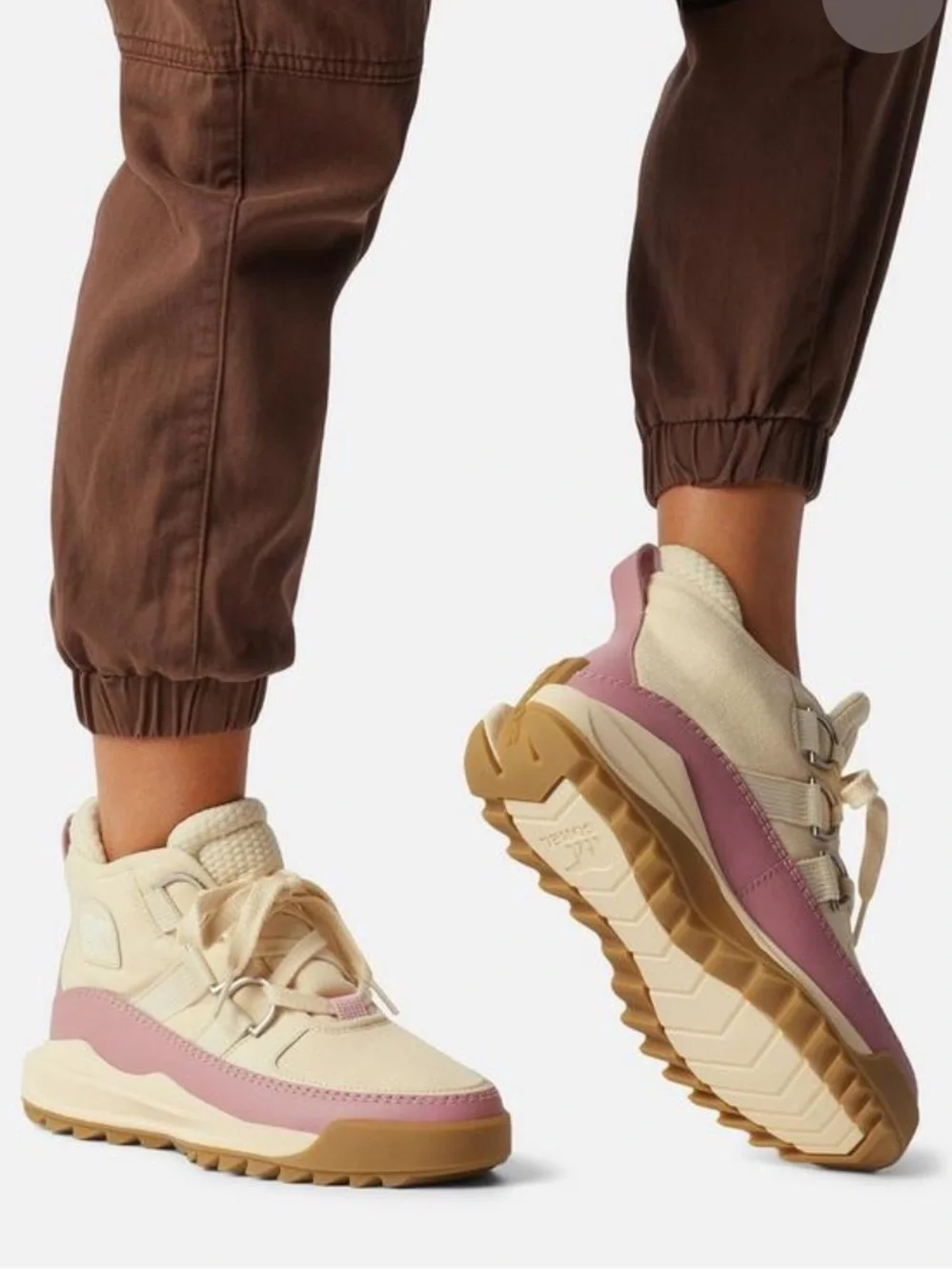 Sorel Beige Cream Pink Brown Platform Ankle Boots